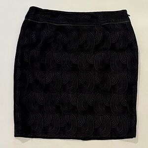 Ann Taylor Black & Purple Pencil Skirt, 4 Petite